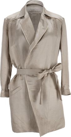 Nina Ricci Belted Coat in Beige Linen