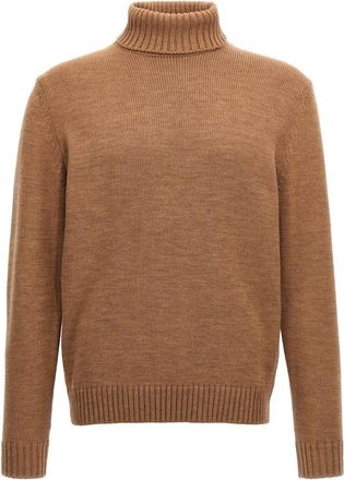 Zanone Brown Turtle-Neck Sweater