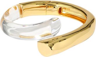 Alexis Bittar Alexis Bittar Liquid Lucite 14kt Gold-plated Bypass Hinge Cuff - One Size