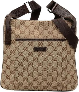 Gucci Pre-owned Vintage Crossbody Tas - Dames - Vintage Schoudertas - Beige - ONE Size - Leer - Vintage