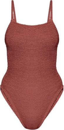 Hunza G Costume da bagno metallizzato - Rosso