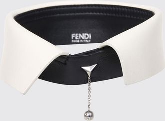 Fendi Collana choker in pelle di agnello liscia con ricamo astratto bicolor