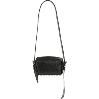 Alexander Wang Small Ricco Primal Lambskin Leather Crossbody Bag in 001 Black at Nordstrom