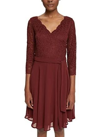 Esprit Midikleid aus Chiffon mit Spitzendetail