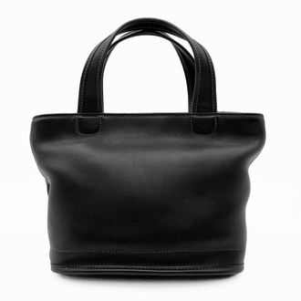 Coach Black Gold Leather Basket Shoulder Bag Tote Bag (Pre-Owned)