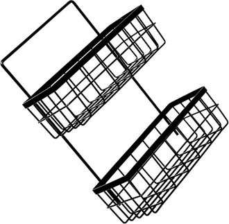OEM Cesta De Hierro De Doble Capa - Sin Clavos - Negra - Cocina/ba&ntilde;o - Ahorra Espacio