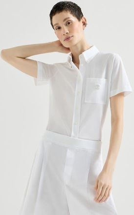 Brunello Cucinelli Short sleeve shirt in White at Nordstrom, Size 3X-Large Eu