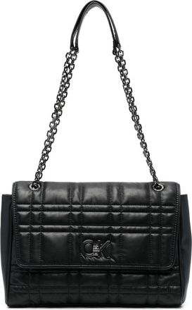 Calvin Klein Re-Lock quilted shoulder bag - women - Polyester/Polyurethane - OS - Black