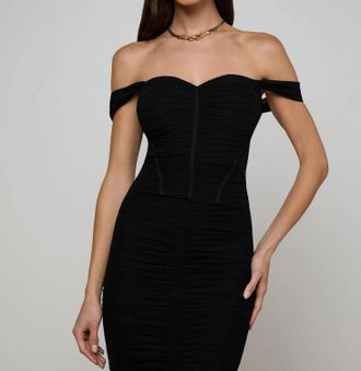 L'agence Asuka Mesh Corset Top In Black