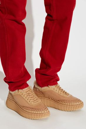 Chlo&eacute; Nema Sports Shoes On Platform, Womens, Beige