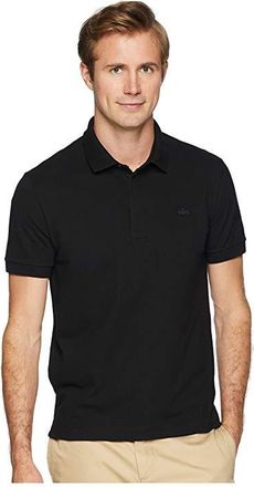 Lacoste Regular Fit Paris Stretch Pique Polo Mens Short Sleeve Pullover Black : LG, Cotton/Pique/Elastane