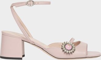 Valentino Garavani Daisy Jeweled Leather Ankle-Strap Sandals
