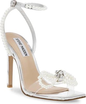 Steve Madden Glamour Zilveren Sandalen - Dames - Sandalen met hakken - Grijs - 38 EU - Schoenen