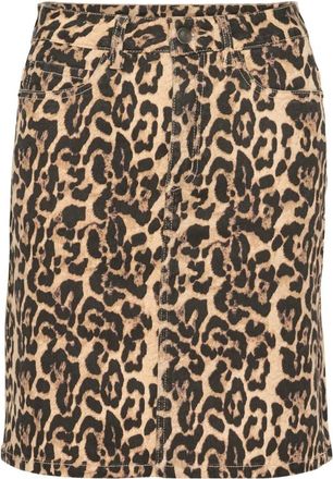 Kaffe Rokken, Dames, Veelkleurig, XS, Denim, Luipaardprint Denim Rok