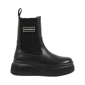 Karl Lagerfeld Chelsea Boots, female, Black, Size: 11 US Kreeper Lo Kable Knit Boot