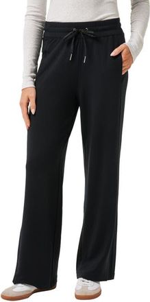 Travis Mathew Cloud French Terry Wide Leg Pants in Black at Nordstrom, Size Xx-Large