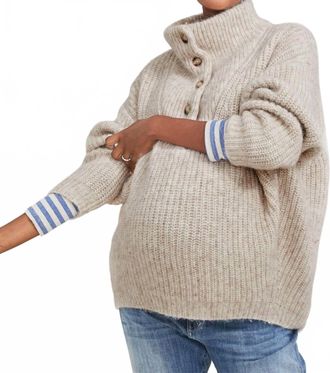 Hatch Jo Maternity Turtle Neck Sweater In Oat