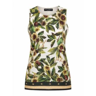 Dolce & Gabbana Mouwloze Top - Dames - Tops - Veelkleurig - Maat: 2XS Zijde