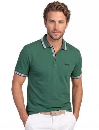 HUGO BOSS Polo Boss Green Paddy groen zwarte knoop