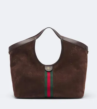 Gucci Gucci Giglio Large suede tote bag