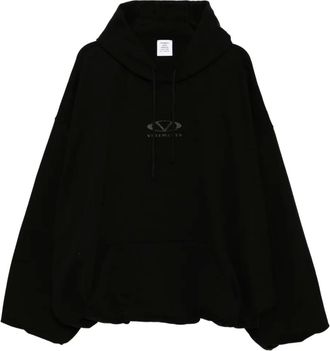 VETEMENTS Felpa con logo Oval e cappuccio - Nero