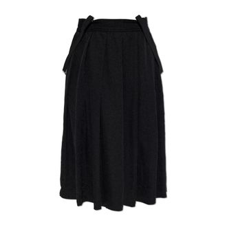 Comme Des Gar&ccedil;ons Midi Skirts, female, Black, Size: M Skirt with detachable suspenders