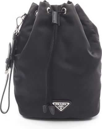 Prada Black Nylon Saffiano Triangle Pouch (Pre-Owned)
