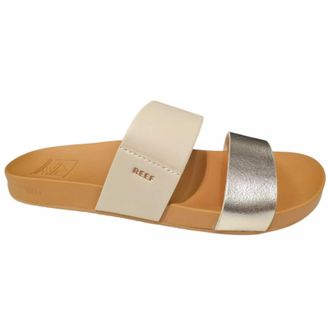Reef Cushion Vista Vegan Leather Womens Slides Sandals - Vintage Gold - Size:UK 5.5