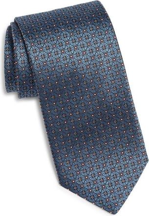 Canali Medallion Silk Tie in Light Blue at Nordstrom