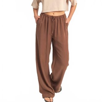 HYFVE Feet In The Sand Linen Straight Leg Pants In Brown