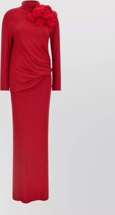 Magda Butrym silk-viscose open-back high-neck maxi dress