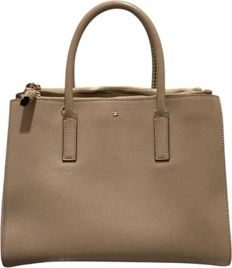 Anya Hindmarch Beige Leather Shoulder Bag Tote Bag (Pre-Owned)