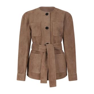Max Mara Jassen, Dames, Bruin, S, Su&egrave;de, Su&egrave;de Riem Jas