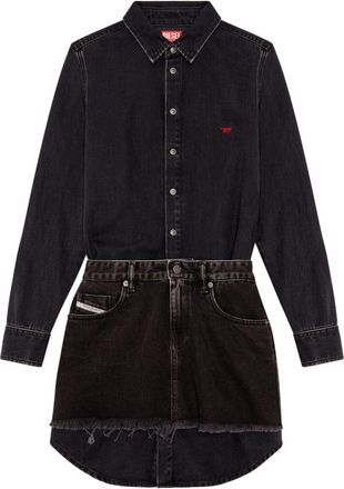 Diesel De-Desy-D denim mini dress - women - Cotton/TENCEL Lyocell (LENZING) - L - Black