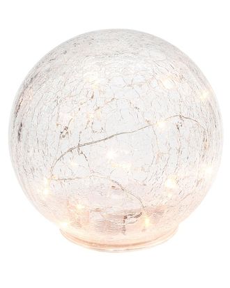 Torre & Tagus Led Sphere 8In Crackle Glass Decor Light