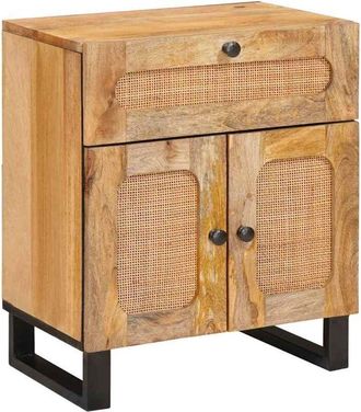 vidaXL Bedside Cabinet Natural 50 x 33 x 60 cm Solid Mango Wood vidaXL