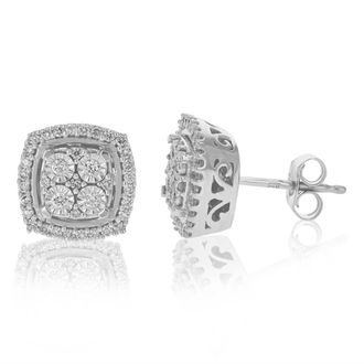 Vir Jewels 1/2 cttw Lab Grown Diamond Composite Earrings in Sterling Silver With Push Backs For Women