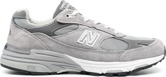 New Balance logo-patch lace-up sneakers - men - Rubber/Calf Suede/Fabric/Fabric - 6.5 - Grey