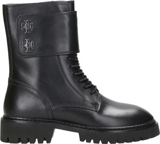 Tory Burch Turnlock Lug Boot - Dames - Veterlaarzen - Zwart - 39 EU - Leer - Schoenen