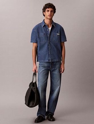 Calvin Klein Camisa boxy denim de manga corta
