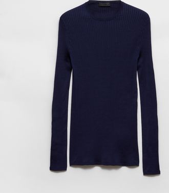 Prada Ribbed cotton crew-neck sweater