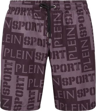 Plein Sport Logo-print Zwemshorts - Heren - Sport - Paars - Maat: S Poliester
