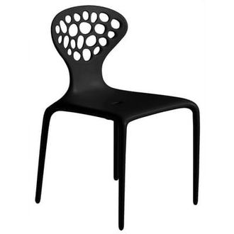 Moroso Stacking chair Supernatural - Black - Fibreglass - Designer Ross Lovegrove