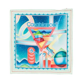 Casablanca Tennis Club Medium Zijden Sjaal - Dames - Zijden sjaals - Veelkleurig - ONE Size - Accessoires