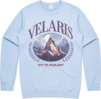 Sanfran Clothing Velaris City of Starlight Top The Night Court to Stars Who Listen Vintage Reading Books Jumper Sweater Small/Light Blue