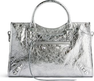 Balenciaga (WMNS) Balenciaga Le City Medium Bag Metallized Silver 7977862AA9R8122