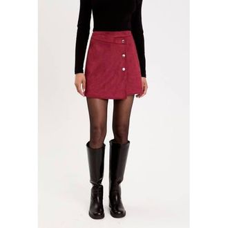 Cache Cache suede skort donkerrood
