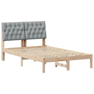vidaXL Bed Frame Light Grey 120 x 200 cm Solid Pine Wood vidaXL