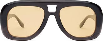 DEZI Pusha 55mm Shield Sunglasses in Mustard at Nordstrom