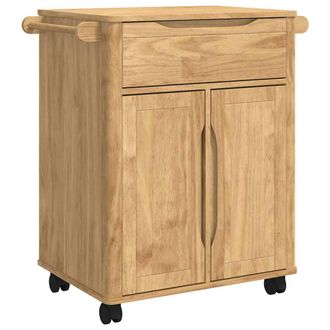 vidaXL Carro De Cocina Floro Marr&oacute;n Cera 72,5 X 45 X 80 Cm Vidaxl